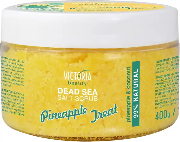 Victoria Beauty Pineapple Treat Dead Sea Salt Face and Body Scrub 400g